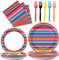 100PCS Mexican Fiesta Plates and Napkins Sets 5 Mayo Plates Mexican Fiesta by Qyeahkj