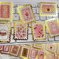 50 PCS Cartoon love stamps Stickers Aesthetic PET Stickers Gold Stamp Decal by Unknown