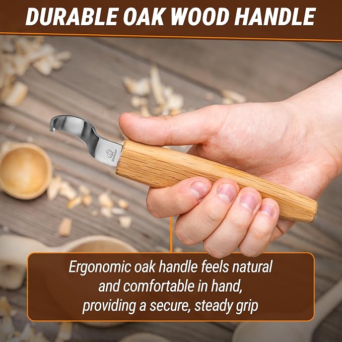 BeaverCraft Spoon Carving Hook Knife SK1 - Image 6