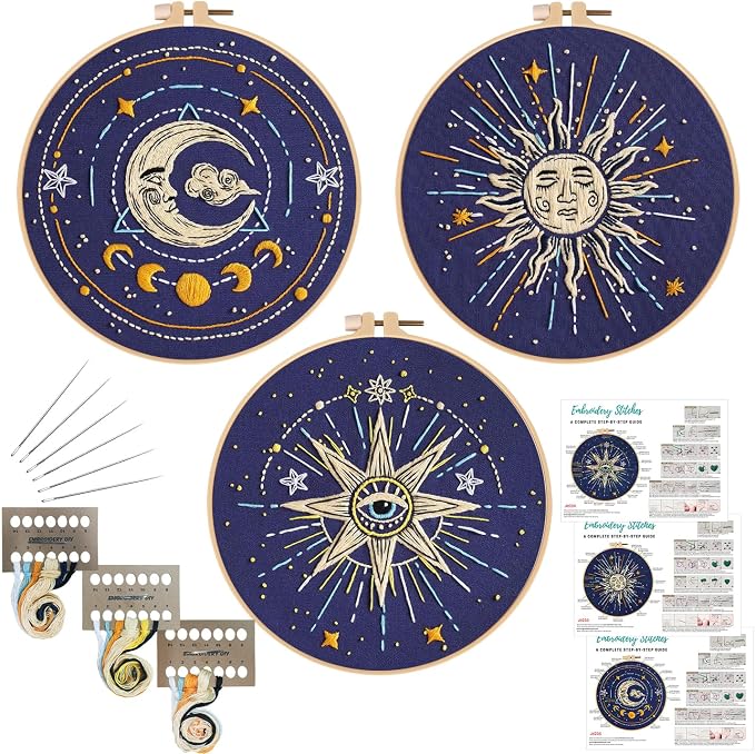 Louise Maelys 3 Set Tarot Embroidery Kits by LouiseMaelys