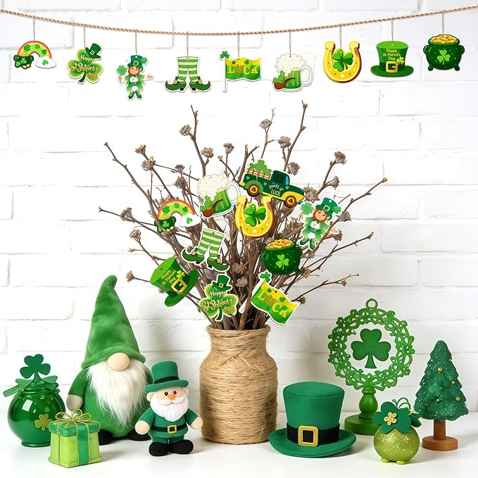 80PCS Wooden St. Patrick's Day Ornaments to Paint Shamrock Cutout Decorations - Image 2