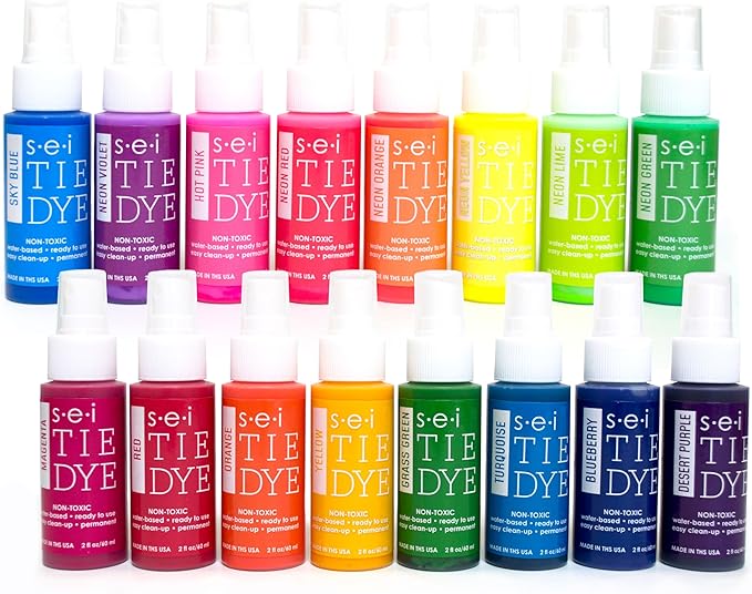 SEI 16 Pack Classic & Neon Tie Dye Spray Kit, Tye Dye Kits by SEI