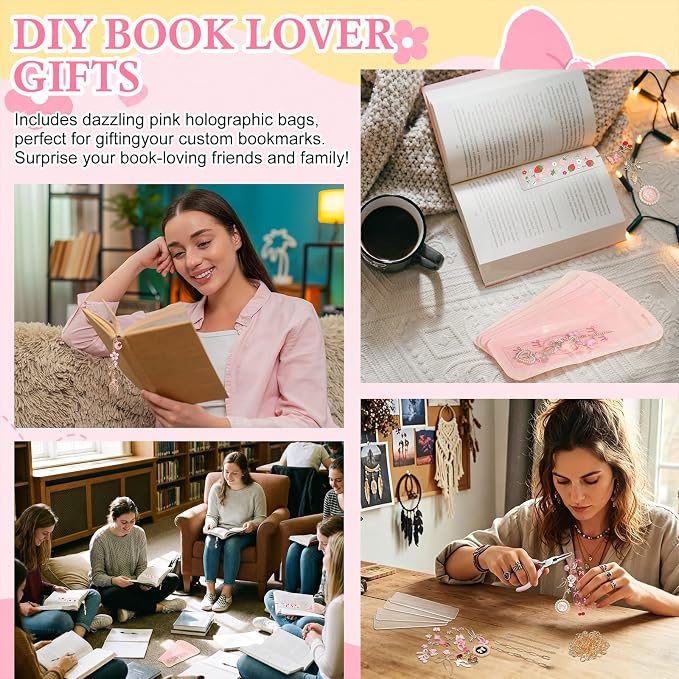 Tudomro 274 Pcs Acrylic Bookmark Making Kit 12 Set Acrylic Bookmark Blanks - Image 8