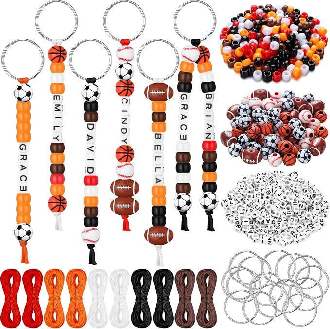 Landical 564 Pcs Sports Keychain Making Kit DIY Baseball Basketball Football by Landical