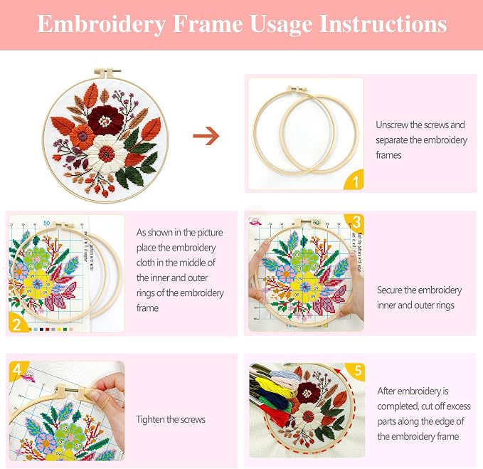 Zhenqing Floral Bouquet Cross Stitch Kit - Image 5
