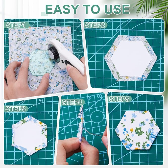Cinnvoice 612 Pcs Patchwork Paper EPP English Piecing Supplies 12 Shapes - Image 4