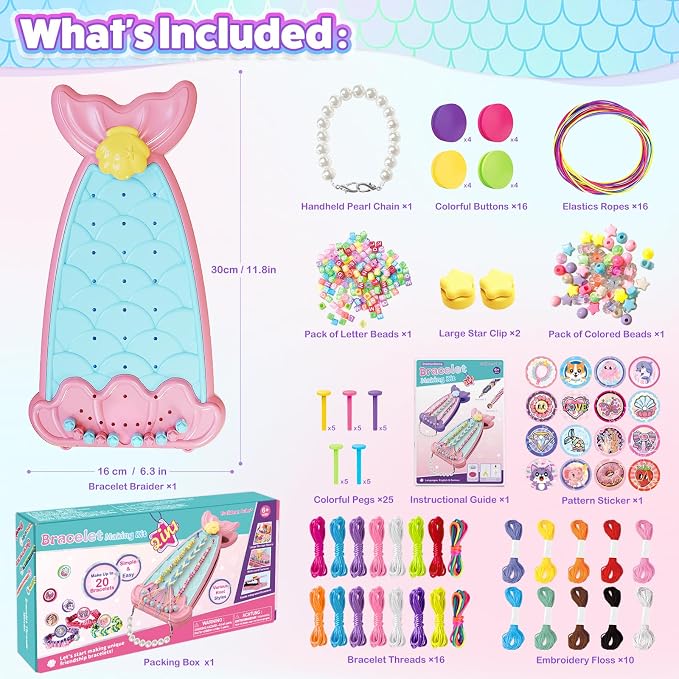 Euclidean Cube 2-in-1 Friendship Bracelet Making Kit, Arts and Crafts - Image 4