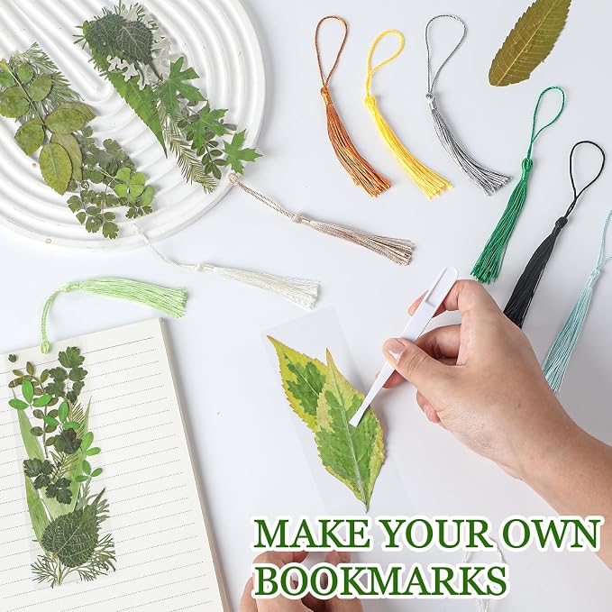 20 Sets Dried Leaves Bookmark Making Kit Transparent Bookmark DIY Projects - Image 5