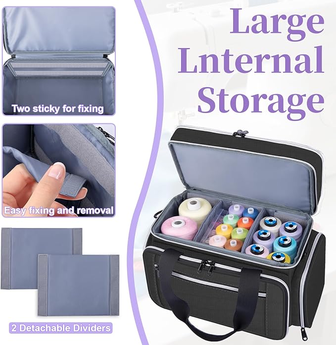 Anitor Large Sewing Supplies Organizer, Double Layer Sewing Storage Organizer - Image 5
