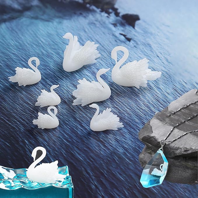 Woohome 14 PCS 3D Jewelry Making Supplies Resin Mould Filler, Mini Swan - Image 2