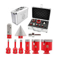 Diamond Core Drill Bit Set - FOCSTOL 9pcs Diamond Hole Saw Kit for Porcelain Tile Ceramic Marble Granite (6/8/10/20/35/50mm+20mm Finger Milling Bit+50mm Beveling Chamfer Bit+Hex)