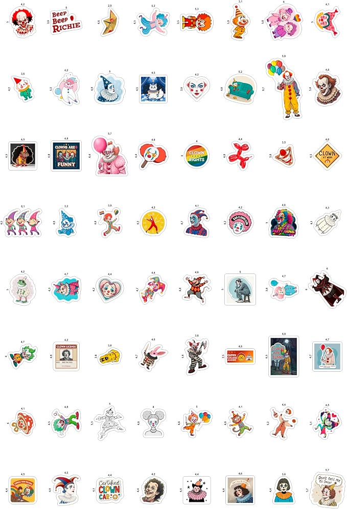 BulbaCraft 100Pcs Clown Stickers - Image 4