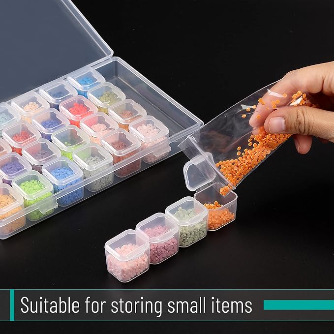 Mr. Pen- Bead Storage Containers, 28 Grids, 2 Pack, Transparent, Small Bead - Image 5