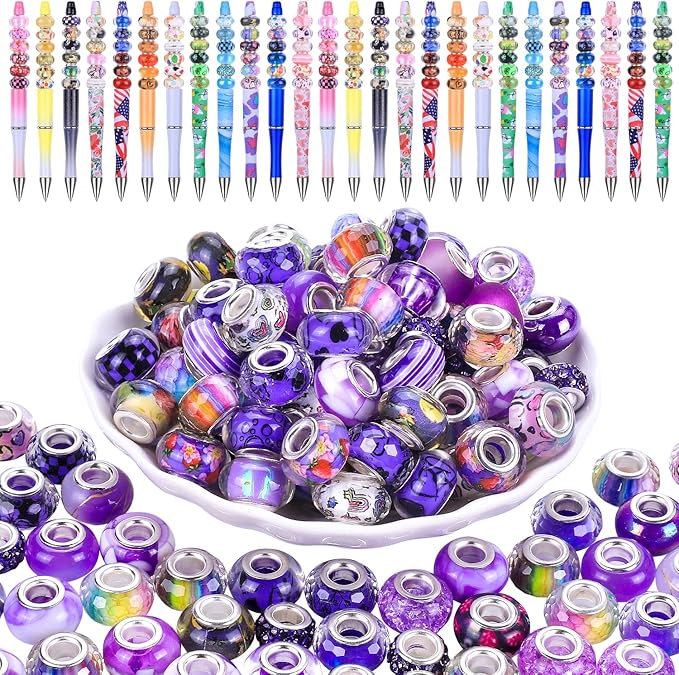 European Large Hole Spacer Charm Beads by VICTLOV