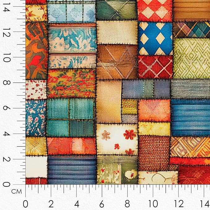 Patchwork Fireplace Cotton Fabric Panel – 6 Designs + Bonus Sheet 29.5×19.6 inch - Image 8