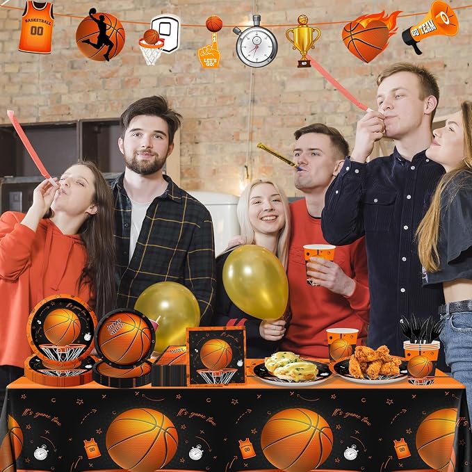 CMUSKO Basketball Party Supplies, Include Basketball Plates and Napkins - Image 5