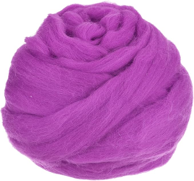 uxcell Needle Felting Wool, 3.5 Oz Nature Fibre Wool Yarn Roving by uxcell