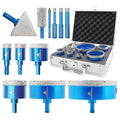 Diamond Core Drill Bit Set - BRSCHNITT Diamond Hole Saw Kit for Porcelain Tile Ceramic Marble Granite Drilling,Triangle Shank Drill（6+6/8/10/20/25/35/50/75/100mm&20finger bit&50chamfer bit）.