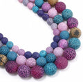 60pcs Natural Matte Colorful Oxidized Gemstone Beads，6mm Frosted Round Loose by Yochus