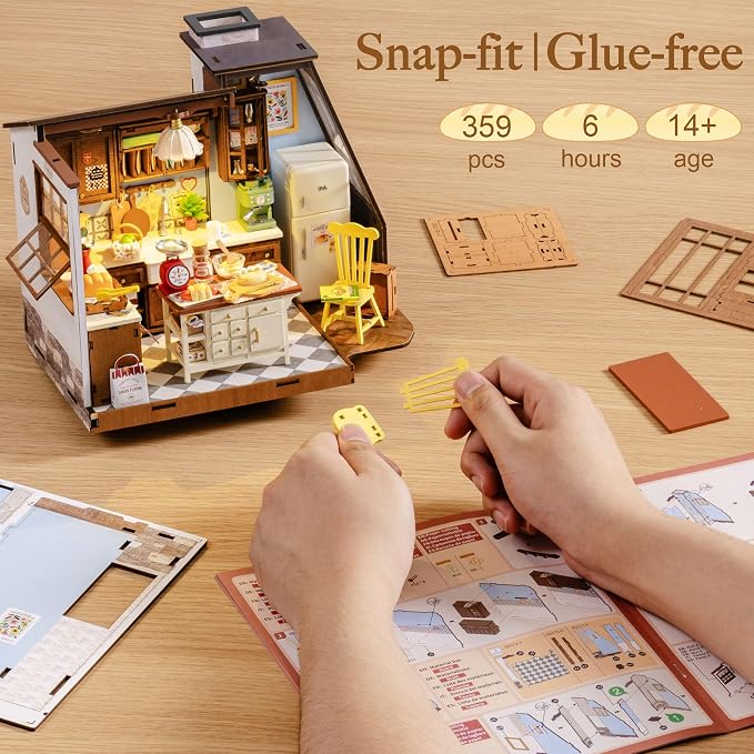 Rolife DIY Miniature House Kit for Adults, Baking Kitchen Mini Wooden Dollhouse - Image 6