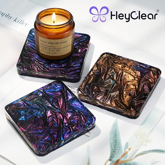 HeyClear Coaster Resin Molds, 6-Cavity Square Coaster Silicone Molds, Silicone - Image 3