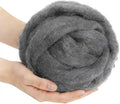 Grey Blue Wool Roving for Needle Felting, 3.5oz Felting Wool, Soft Wool Batting by MakeEveryProductCarefully