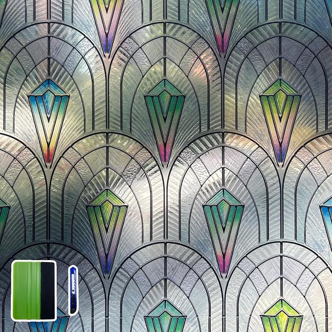 3D Vintage Stained Glass Window Film by ChicSkin