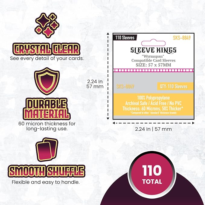 Sleeve Kings Standard Card Sleeves – 110 Count, Medium Square Size, Compatible - Image 4