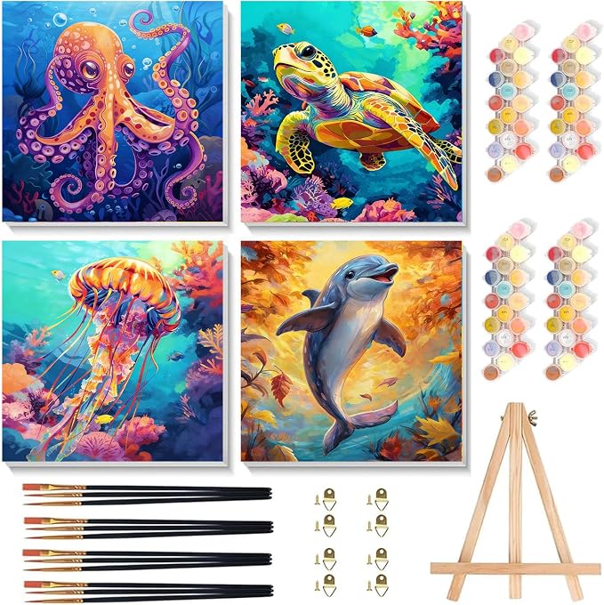 Arttoplus 4 Pack Paint by Numbers Kit by Arttoplus