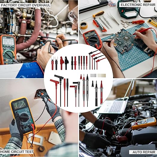 29PCS Multimeter Test Leads Kit with Alligator Clips, Banana Plug Test Leads and Test Probes 1000V 10A CAT III for Fluke/KAIWEETS/INNOVA Multimeter/Voltmeter/Clamp Metert