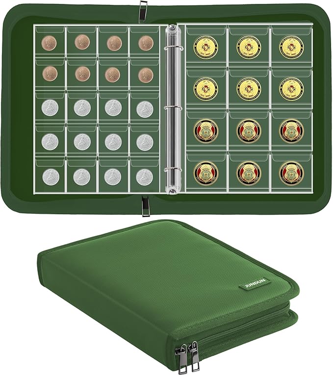 Coin Collection Book for Collector 260 Pockets Fireproof | :Coin Collection by JUNDUN