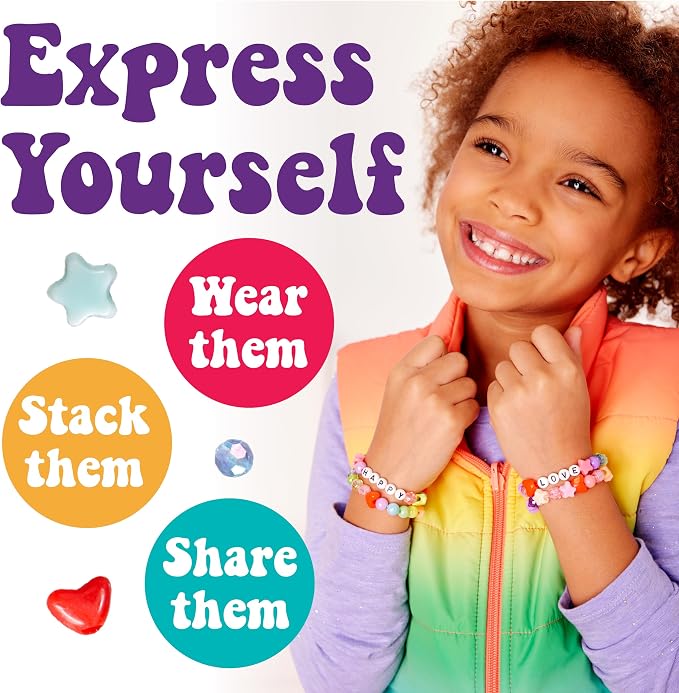 Creativity for Kids Rainbow Bead Jar Jewelry Making Kit: Makes 40+ Friendship - Image 3
