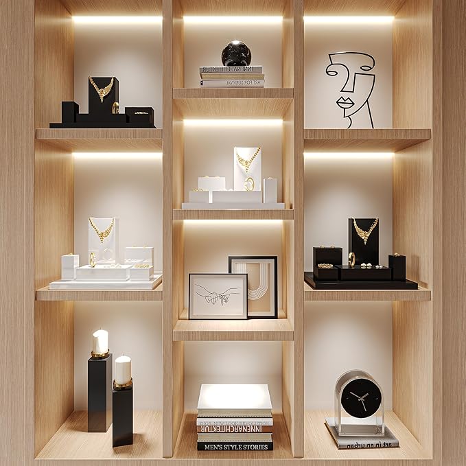 Oirlv Solid Wood Minimalism Style Jewelry Display Stand Showcase Jewelry - Image 3