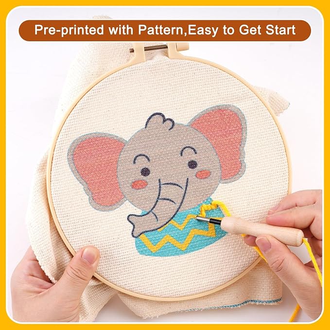 Pllieay 4 Sets Punch Needle Kits, Punch Needle Embroidery Kits - Image 3