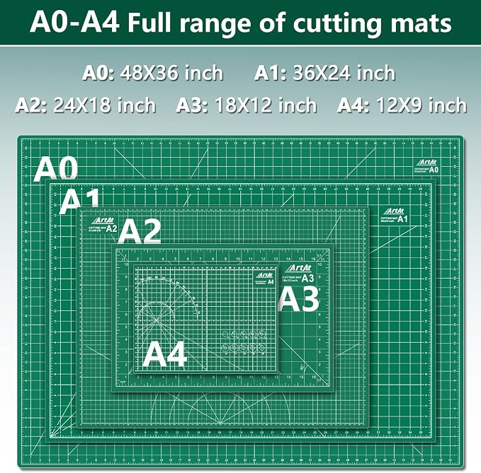 ArtAt Self Healing Cutting Mat: 18″x 24″ Green Double Sided, Non-Slip 5 Layers - Image 6