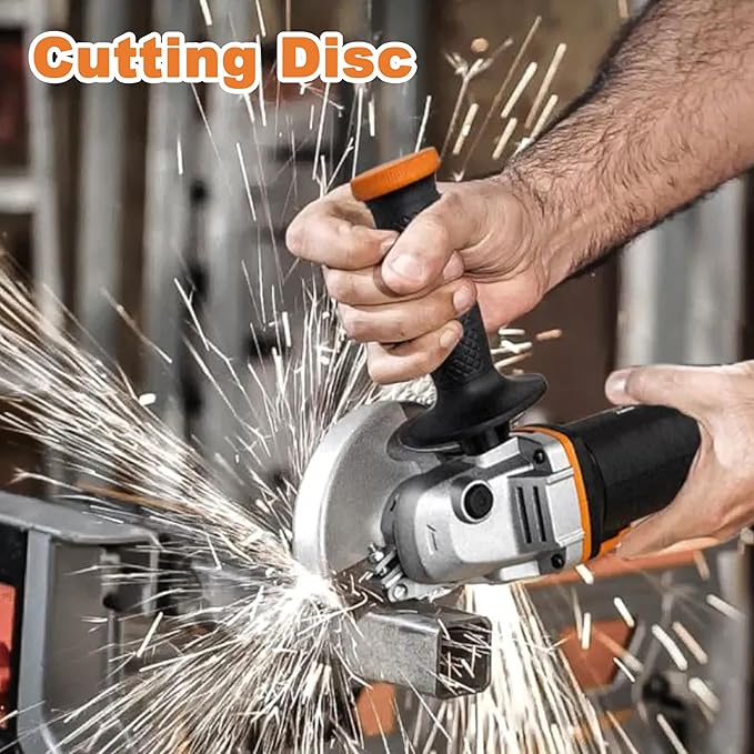 30 Packs Angle Grinder Attachments, Hook and Loop Backing Pad, Flap Disc, Aluminum Oxide Disc, Cutting Disc, Saw Blade, Polishing Sponge, Sandpaper, 5 Inch for Wood Metal Sanding, Polishing, Cutting