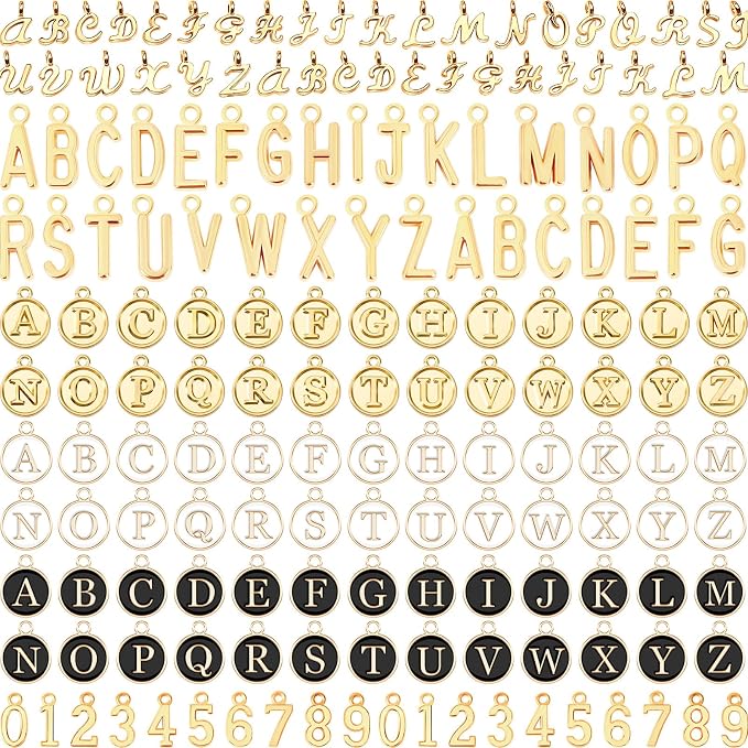 SANNIX 156Pcs Letter Charms for Jewelry Making, A-Z Capital Alphabet Charms - Image 8