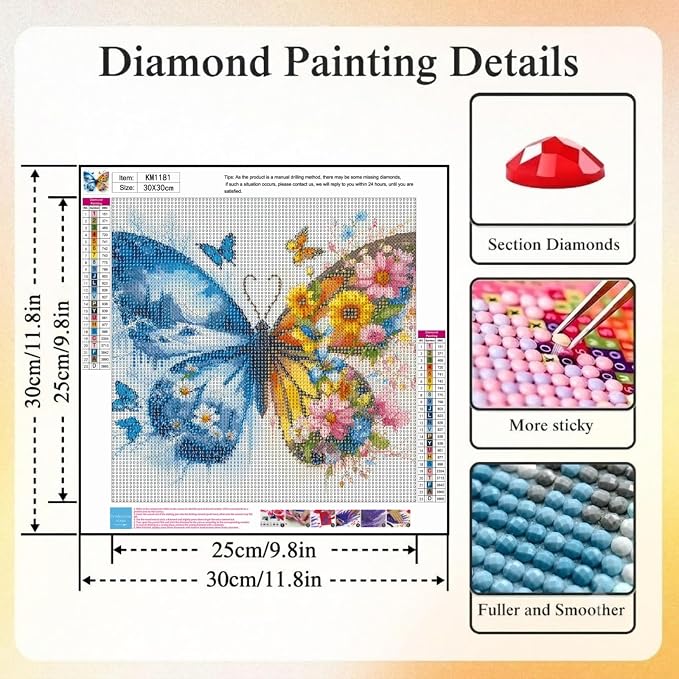 4 Pack 5D Butterfly Diamond Painting Kits - Image 7