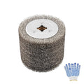 4.7" x 4" Stainless Steel Wire Drawing Wheel, Wire Brush Drum Surface Conditioning Tool, Metal Polishing Wheel for Metal Surface Polishing Grinding Removing Rust-3/4 Quad Keyway