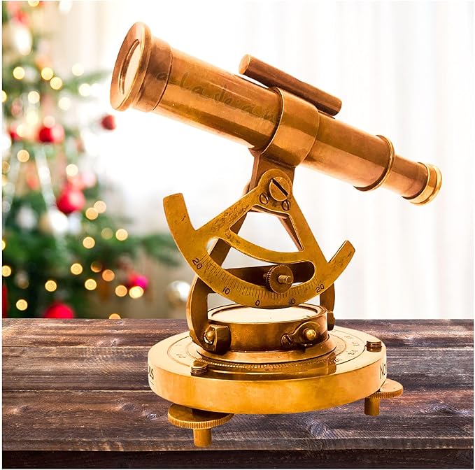 Brass Alidade Decorative Telescope 4" by aladean