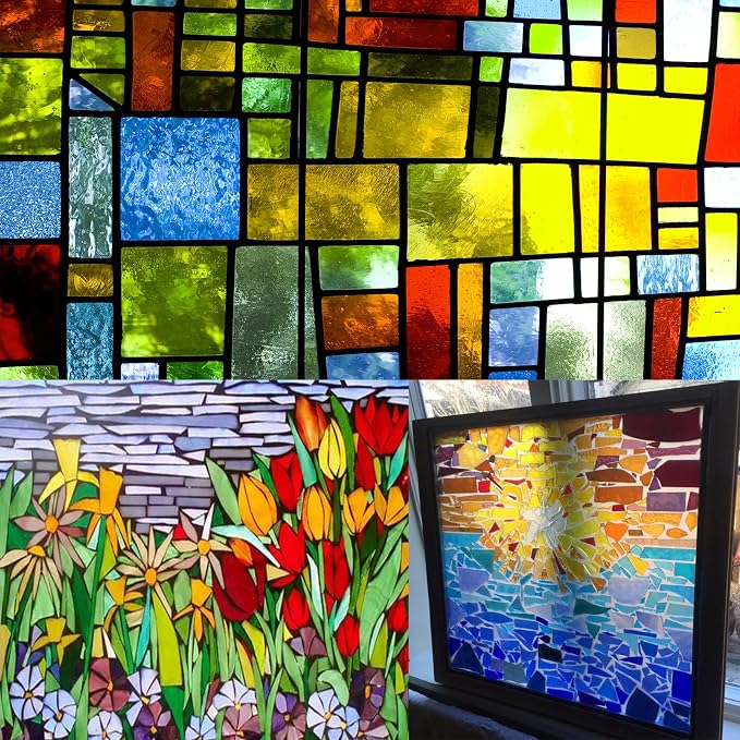 ILLUCKAI 2.2lb Irregular Stained Glass Scraps, Stained Glass Sheets, Mosaic - Image 6
