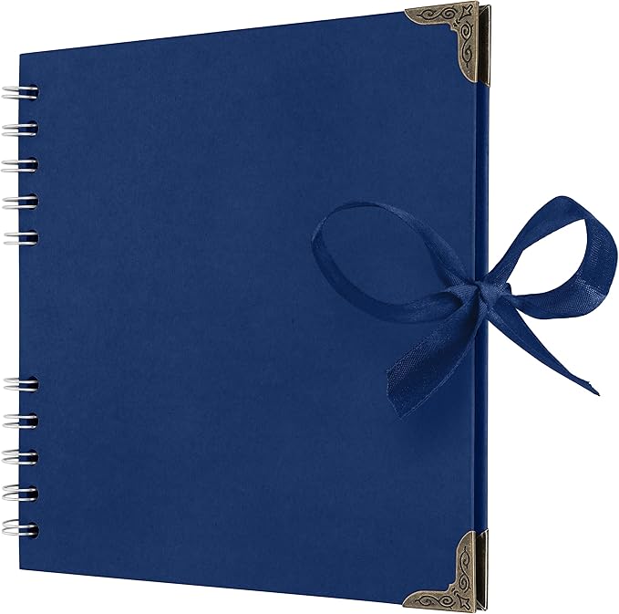 Bstorify Square Scrapbook Photo Albums 7 x 7 Inch Blue Hardcover by Bstorify
