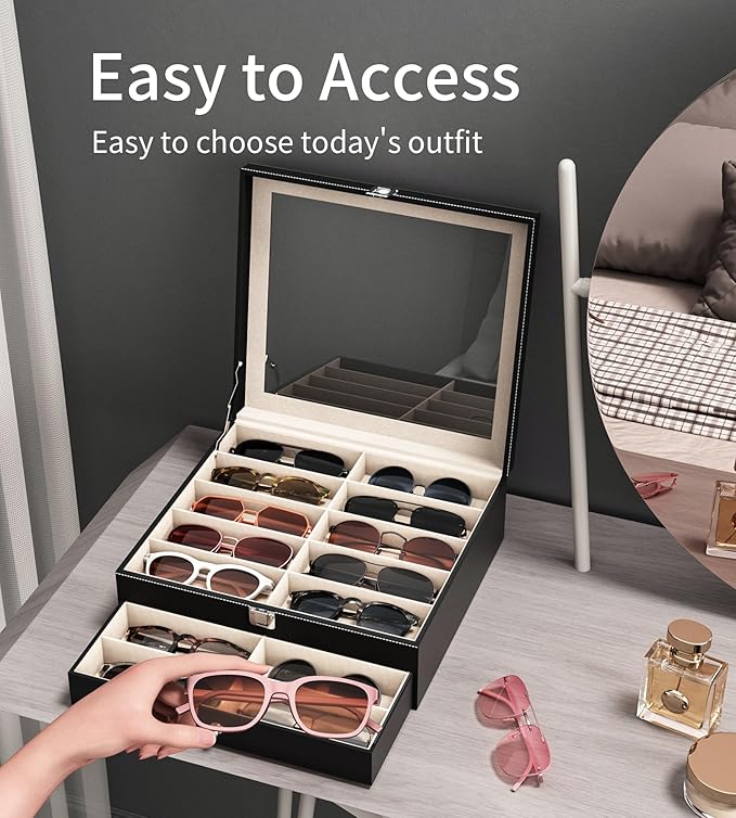 NEWLOOP 20 Slots Sunglass Organizer - Image 5