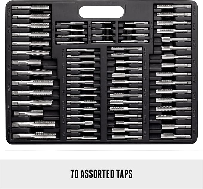 Segomo Tools 110 Piece Hardened Alloy Steel Metric Tap And Die Threading Tool Set With Storage Case | Metric Tap and Die Set | Rethreading Kit | Tap Set | Tap and Die Kit - TD110MM