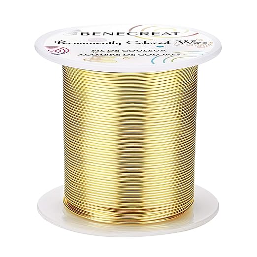 BENECREAT 20 Gauge 32 Yards Tarnish Resistant Gold Wire Jewelry Copper Wire by BENECREAT