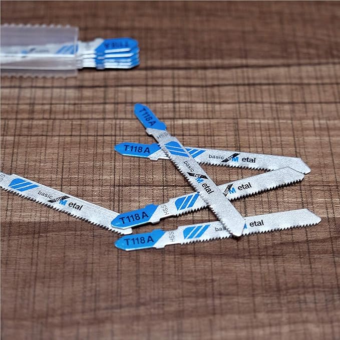 10-Piece T118A 3 Inch 21 TPI Assorted T-Shank Jig Saw Blades Set for Cutting Metal