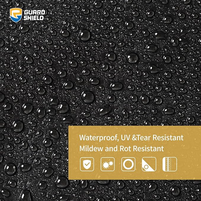 GUARD SHIELD Super Heavy Duty Black/Silver Ploy Tarp Cover 12x20 Feet Waterproof Tarps 16mil Thick UV and Tear Resistant Tarpualin
