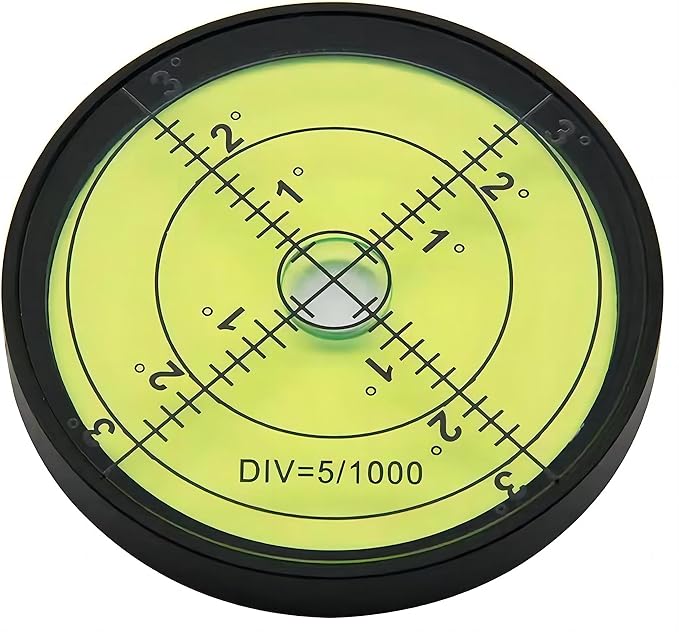 Round High Precision 2.4inch 60MM Accuracy 15'/2 Aluminium Cardan Circular Bullseye RV leveling Bubble Levels For Motorhome, Camping, Trailer, Construction, CNC machine