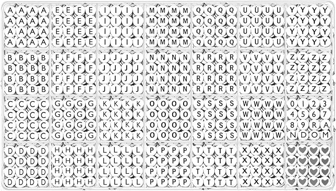 YMSDZHL Alphabet Beads A-Z 1300+Pcs Letter Beads, Acrylic 4x7mm Round Letter - Image 2
