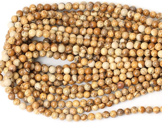 60PCS 6mm Natural Picture Jasper Stone Round Loose Beads - Image 3